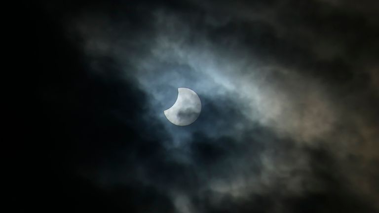 Partial solar eclipse in Antwerp, Belgium 
PIC:AP