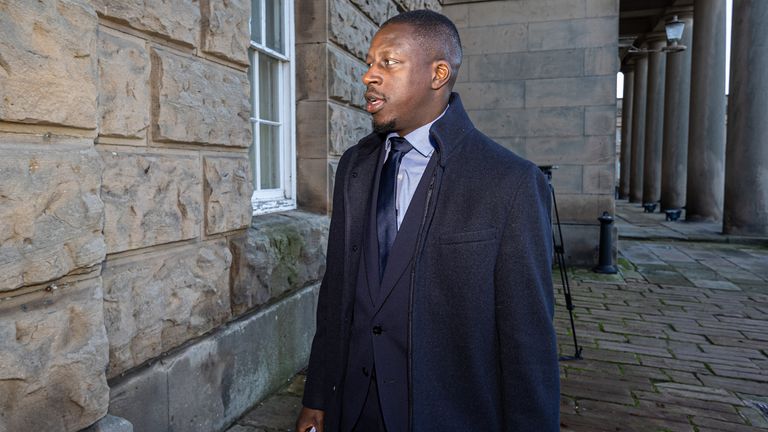 Manchester City footballer Benjamin Mendy arrives at Chester Crown Court where he denies multiple sex offences against a string of young women. Picture date: Monday October 17, 2022.
