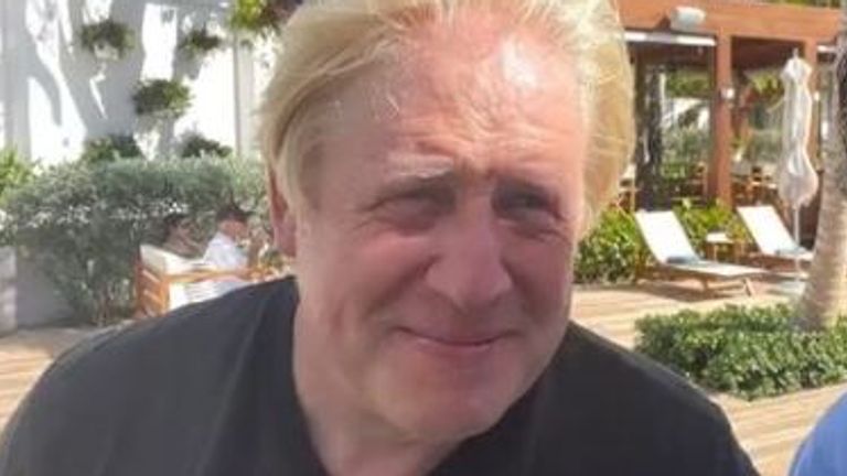 Boris Johnson pictured at the Casa de Campo Resort & Villas in the Dominican Republic earlier this month 