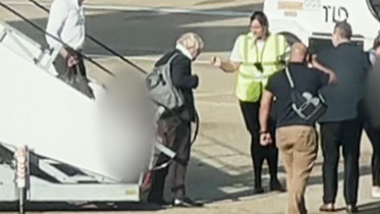 Boris Johnson flew back to the UK along side his wife and children. He can be seen getting into a car with his family at Gatwick Airport. His return comes amid speculation that he will enter the Tory leadership race.