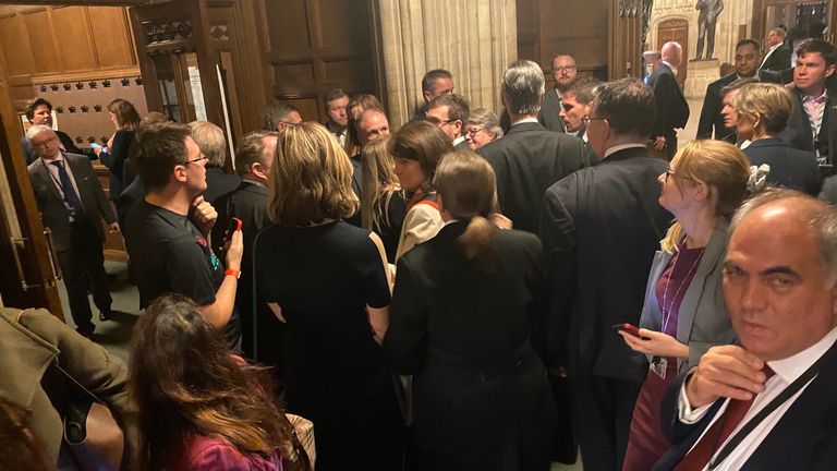Labour MP Chris Bryant Twitter picture of the chaos during voting
Credit:Chris Bryant