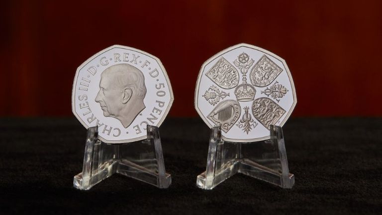First coins to feature the image of King Charles III to be circulated. Pic: Royal Mint