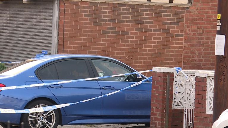 Screen Grabs taken from the scene of a fatal stabbing outside a mosque in Coventry