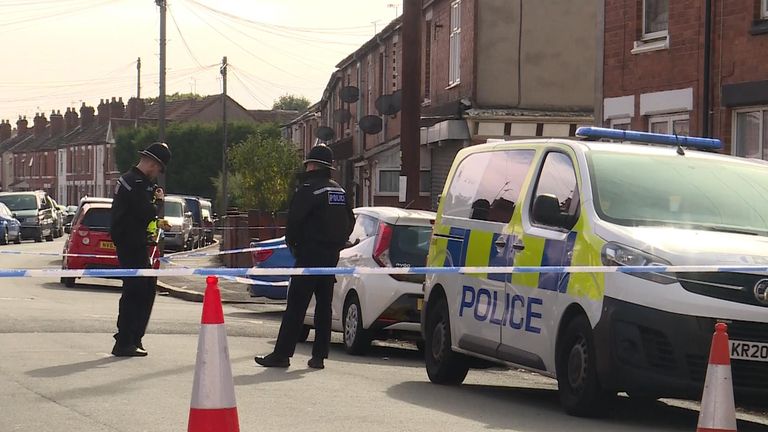 Screen Grabs taken from the scene  of a fatal stabbing  outside of a mosque in Coventry
Taken from NM23