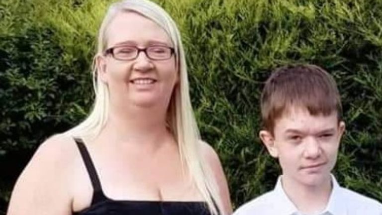 Catherine O Donnell, 39 years and her son James Monaghan, 13 years