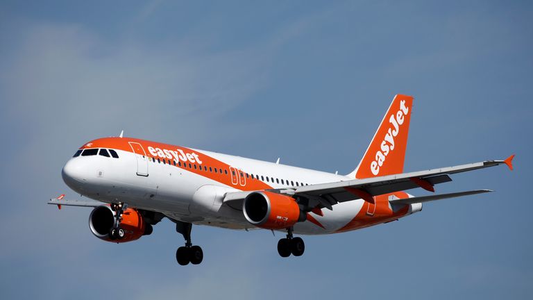 An Airbus A320 aircraft, operated by EasyJet