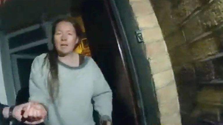 Handout grab from video issued by the Metropolitan Police of Jemma Mitchell being arrested, she has been found guilty at the Old Bailey of the murder of Mee Kuen Chong. Issue date: Thursday October 27, 2022.