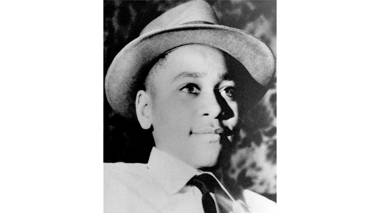 FILE - This undated portrait shows Emmett Louis Till, who was kidnapped, tortured and killed in the Mississippi Delta in August 1955 after witnesses said he whistled at a white woman working in a store. A Mississippi community with an elaborate Confederate monument will unveil a larger-than-life statue of Till on Friday, Oct. 21, 2022, decades after white men kidnapped and killed the Black teenager for whistling the white woman. (AP Photo/File)