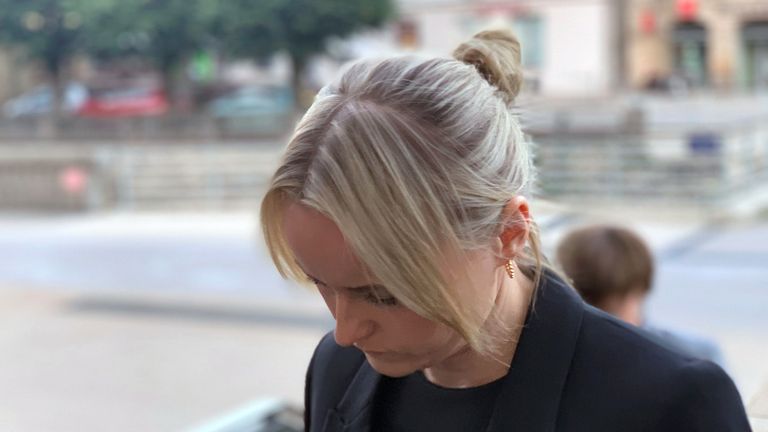 BEST QUALITY AVAILABLE Chantelle Lewis arriving at Palais de Justice, Tulle, central France, where she is accused of of the French equivalent of manslaughter by gross negligence following the death of Jessica Lawson, 12, in July 2015.
