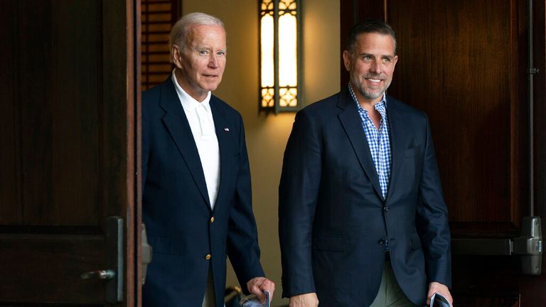 President Biden and his son Hunter, August 2022 Photo: Associated Press 