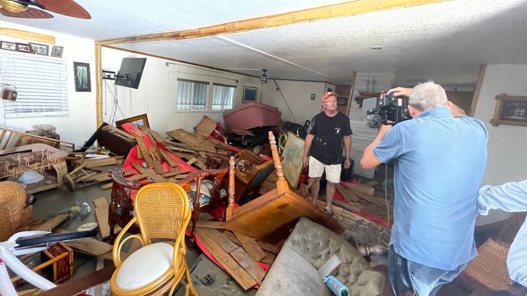 David Dean survived Hurricane Ian using a sofa 