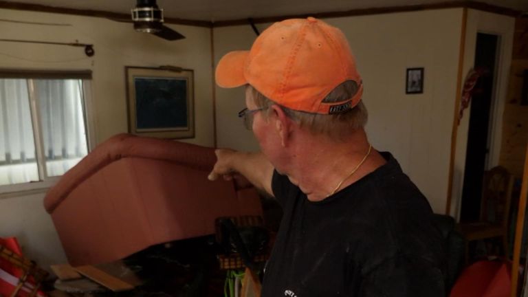 Fort Myers resident David Dean described floating on his couch next to the blades of his ceiling fan as Hurricane Ian filled his home with floodwater. 