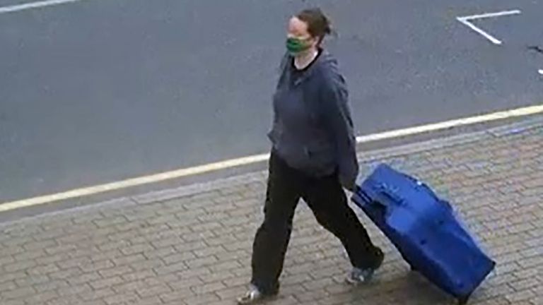 Jemma Mitchell seen on CCTV dragging a suitcase in Wembley, northwest London on 11 June last year