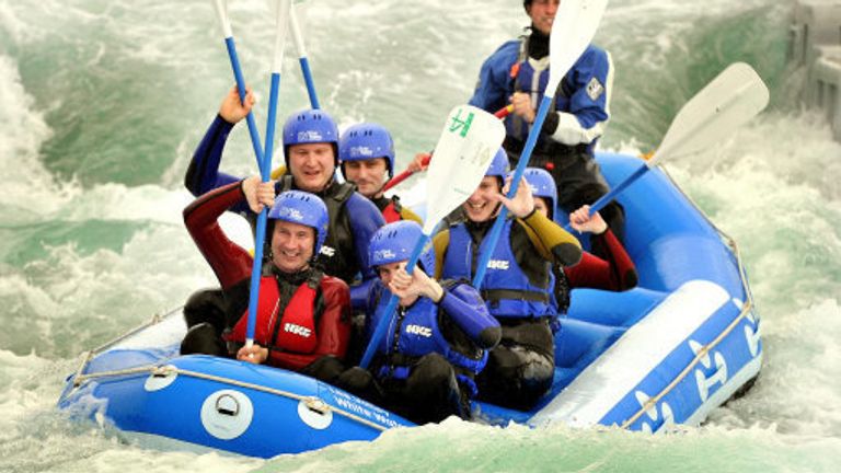 Mr Hunt fronts a raft during his time as culture secretary in 2012