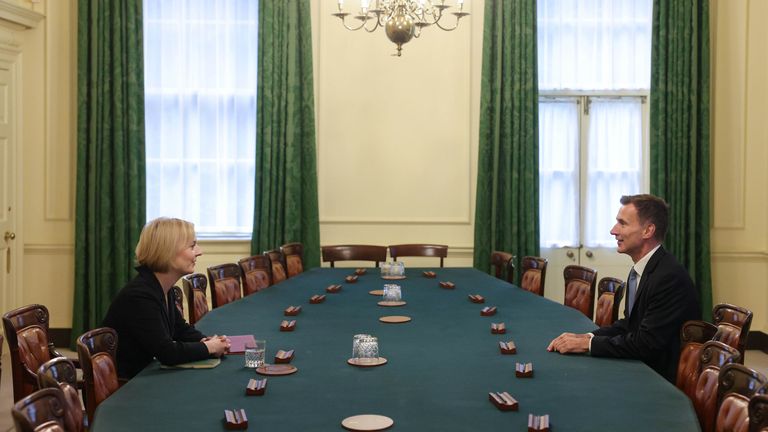 Liz Truss appoints Jeremy Hunt as chancellor.  Pic: Andrew Parsons / No 10 Downing Street