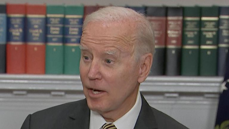 Joe Biden says Vladimir Putin is trying to intimidate Ukrainian citizens