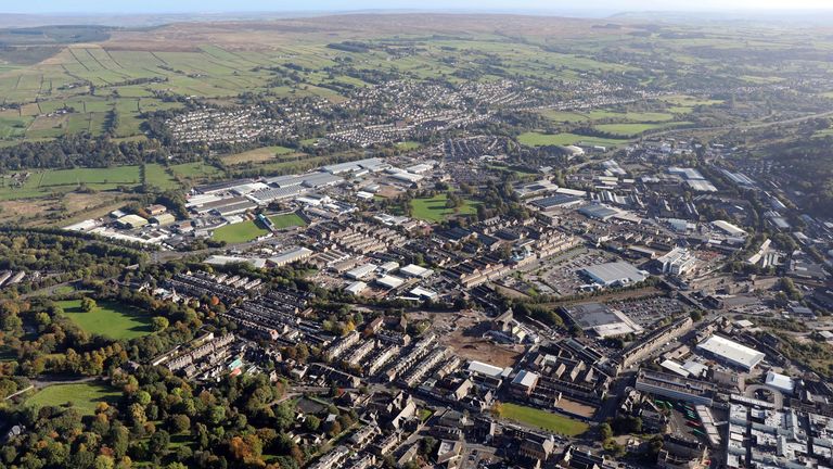 aerial view of the West Yorkshire town of Keighley, taken form the south west
