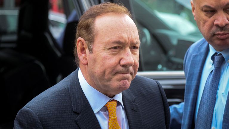 Actor Kevin Spacey arrives at the Manhattan Federal Court for his civil sex abuse case in New York City, U.S., October 13, 2022. REUTERS/Brendan McDermid.