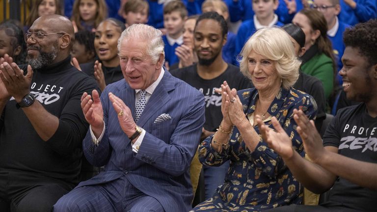 King Charles III and the Queen Consort during a visit to Project Zero in Walthamstow, east London. Picture date: Tuesday October 18, 2022.
