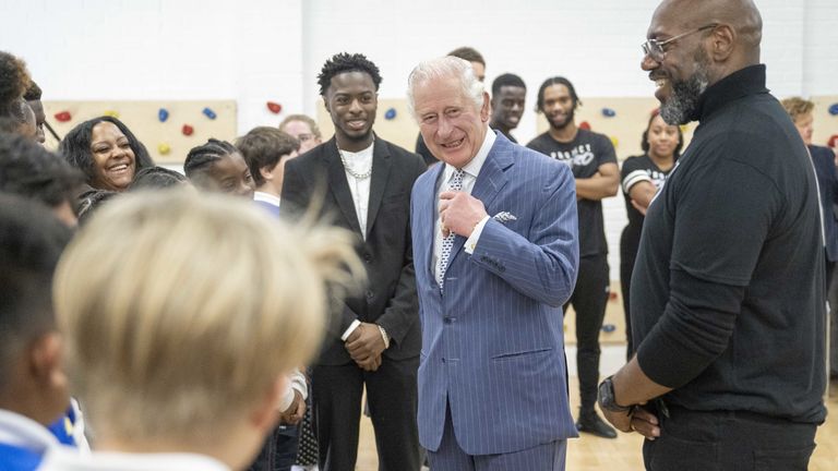 King Charles III speaks to young people as he and the Queen Consort visit Project Zero in Walthamstow, east London. Picture date: Tuesday October 18, 2022.
