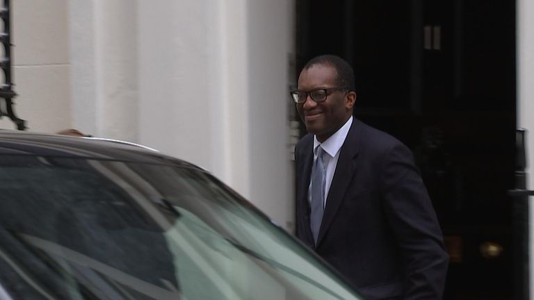 Kwasi Kwarteng leaves Downing Street