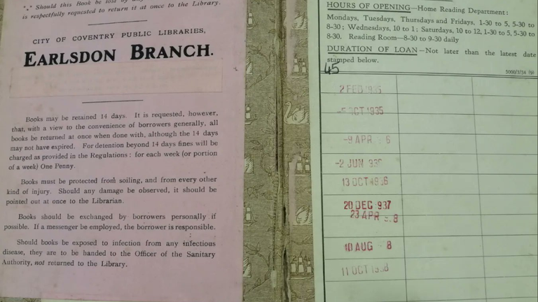 Library book returned 84 years late in Coventry
