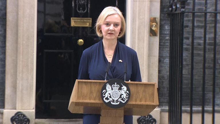 Liz Truss announces resignation as prime minister