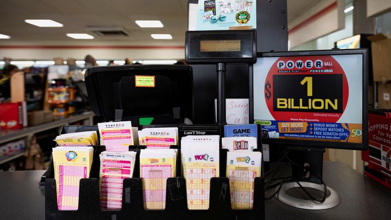 Lottery tickets are pictured as the Powerball lottery jackpot hits $1 billion in Doylestown, Pennsylvania, U.S. October 31, 2022. REUTERS/Hannah Beier
