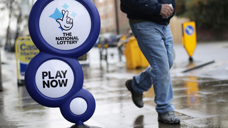 A National Lottery sign outside a newsagent in north London. PRESS ASSOCIATION Photo. Picture date: Wednesday January 6, 2016. Photo credit should read: Yui Mok/PA Wire