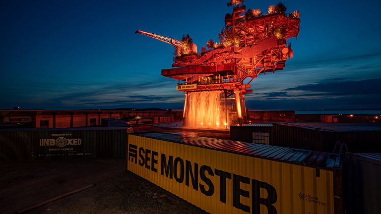 General views of SEE MONSTER, a decommissioned North Sea offshore platform, which has been transformed into one of the U&#39;&#39;s largest public art installations