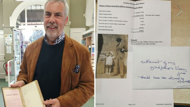 Paddy Riordan returned his late grandfather&#39;s library book 
Credit: Earlsdon Library