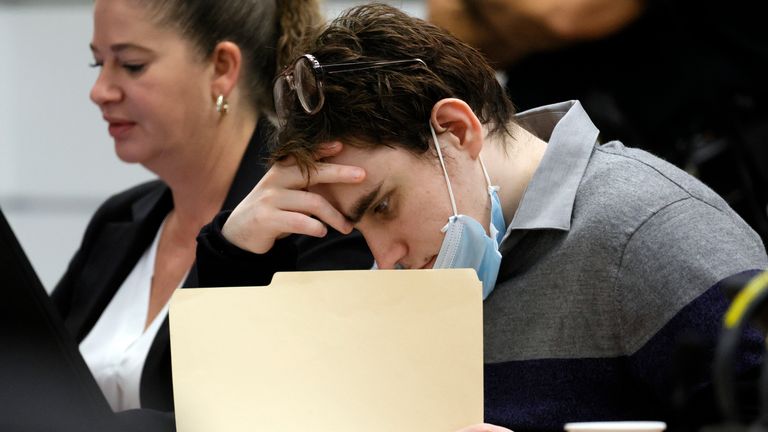 Shooter Nikolas Cruz in court today. Pic: Amy Beth Bennett/South Florida Sun Sentinel via AP, Pool