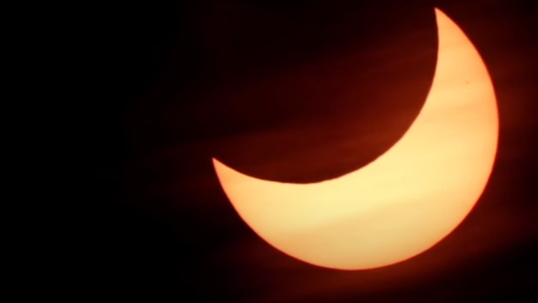 Partial eclipse over Tromso, Norway. Pic: UiT - The Arctic University