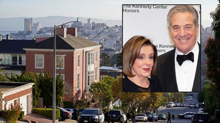 Investigators work outside the home of Paul Pelosi, husband of House Speaker Nancy Pelosi, in San Francisco, Friday, October 28, 2022. Paul Pelosi, was brutally attacked and beaten by a Hammer attackers broke into their home in San Francisco early Friday, according to people familiar with the investigation.  (AP photo/Eric Risberg)