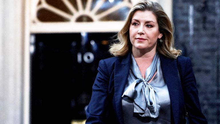 FILE PHOTO: Penny Mordaunt, who has been appointed Britain's Lord President of the Council and Leader of the House of Commons, walks outside Number 10 Downing Street, in London, Britain, October 25, 2022. REUTERS/Henry Nicholls/ File Photo