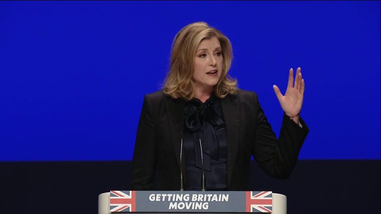 Penny Mordaunt pays tribute to the Queen at Tory Party conference ...