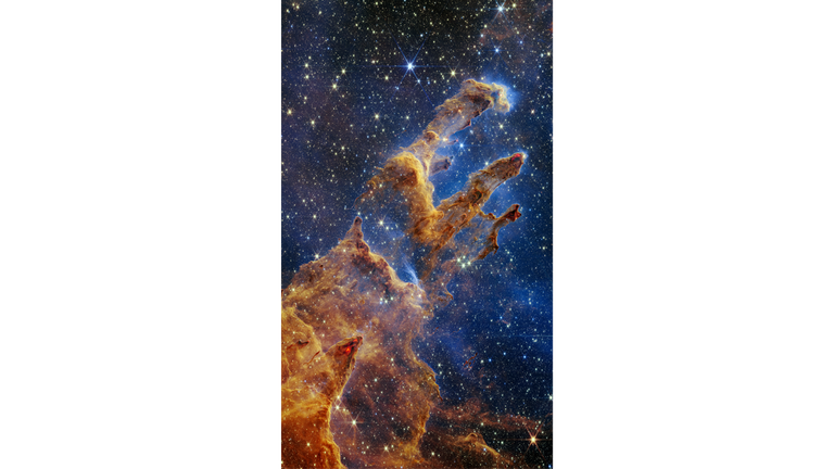 The Pillars of Creation as photographed by the James Webb Space Telescope.Image: NASA