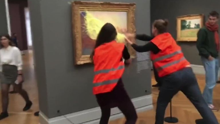 Monet gets mashed: Protesters target $110m painting