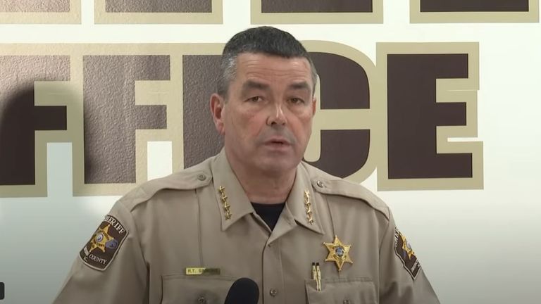 Richie Simmons, Sheriff of Davidson County, North Carolina gives a press conference about a nine-year-old boy they found in a dog kennel at a home