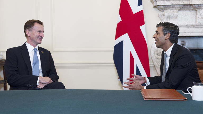 25/10/2022. London, United Kingdom. Prime Minister Rishi Sunak meets Chancellor Jeremy Hunt.

