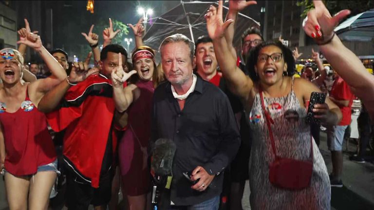 Jubilant Lula supporters in Sao Paula sense victory