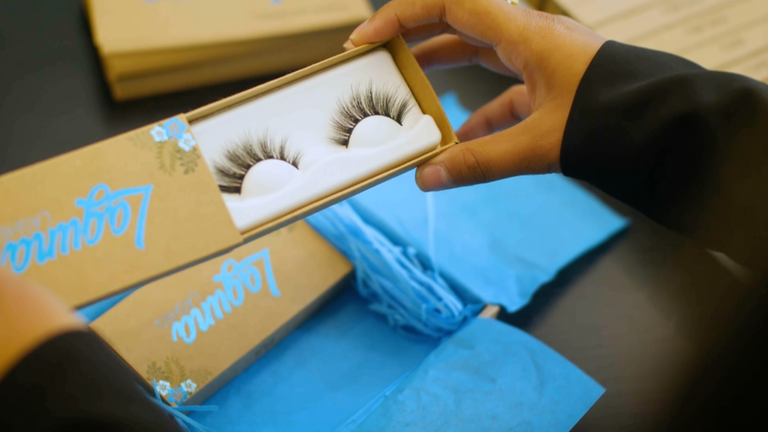 Natasha runs an eco-eyelashes business