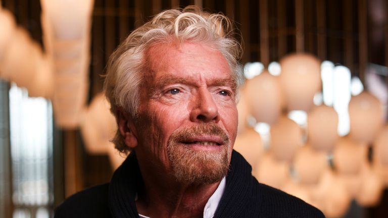 Virgin Group founder Richard Branson poses for photos aboard his new cruise ship Scarlet Lady in the port of Dover, Britain, February 21, 2020.REUTERS/Simon Dawson