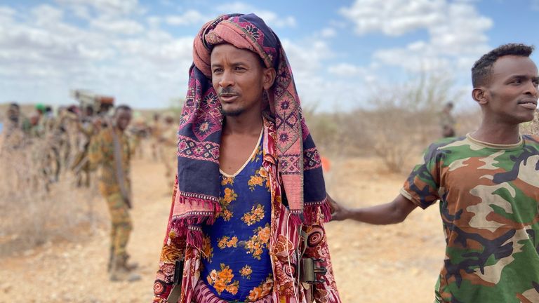Abdelsalam Mualim Mohamed, a Ma'awisley fighter, in the Hiraan region of Somalia.