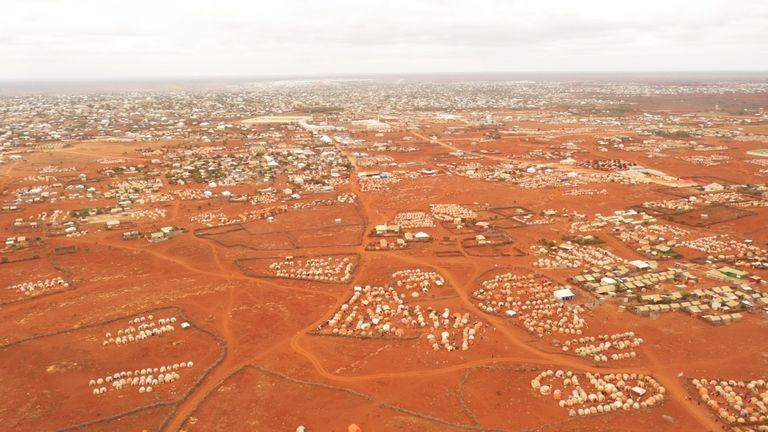 The refugee camps as seen from the air
