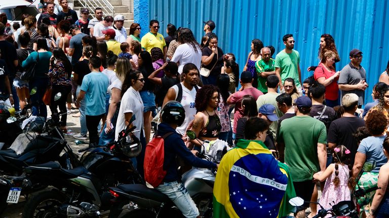 Voters in the Brazil election 