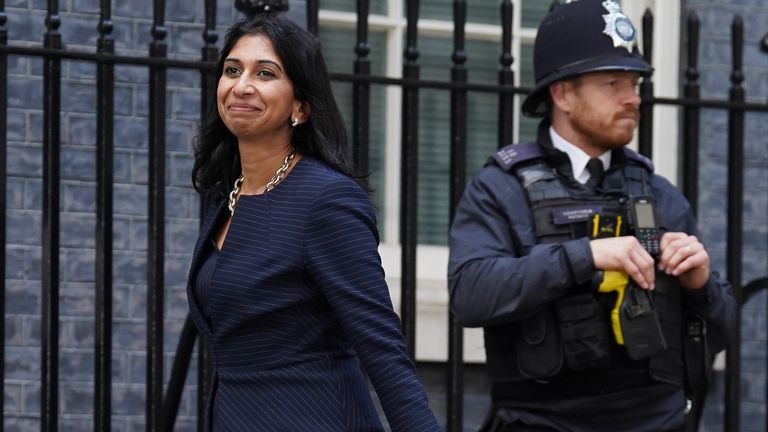 Suella Braverman arriving in Downing Street, London after Rishi Sunak has been appointed as Prime Minister. Picture date: Tuesday October 25, 2022.
