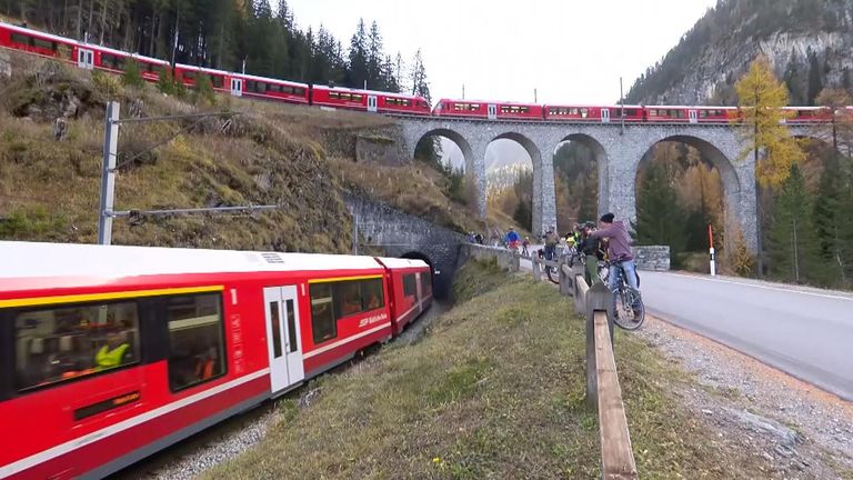 Swiss company claims record for longest passenger train