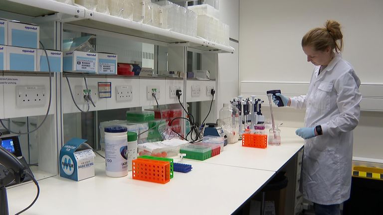 A scientist pictured at the Francis Crick Institute in London