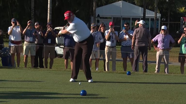 Former US president Donald Trump played in a golf tournament on one of his several golf clubs.